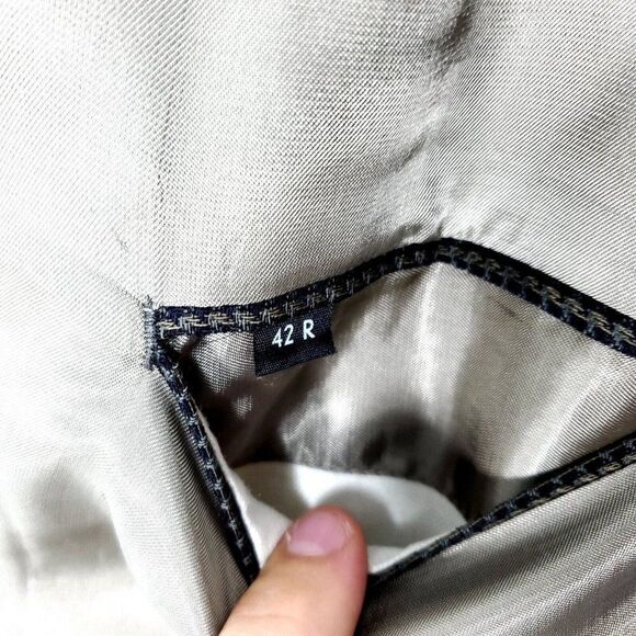 John Weitz Signature Textured Wool 2 Button Sport Coat 42R Green Black Tan Check - Picture 8 of 11